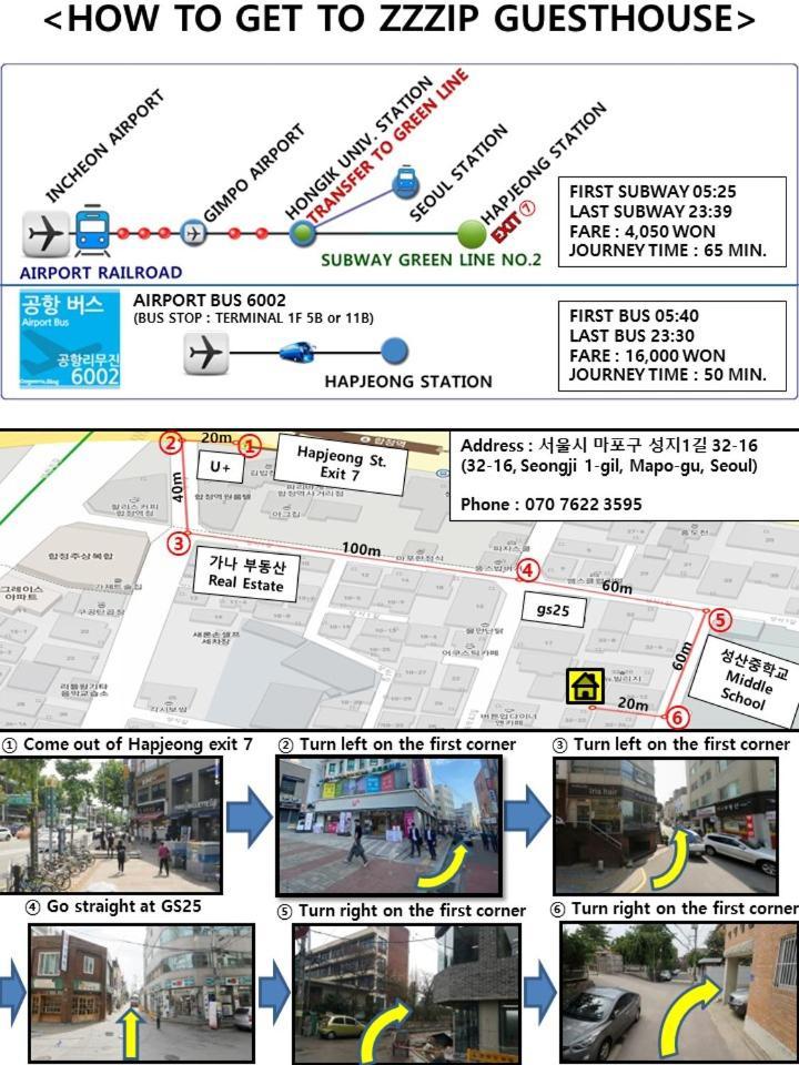 Zzzip Guesthouse In Hongdae Сеул Экстерьер фото